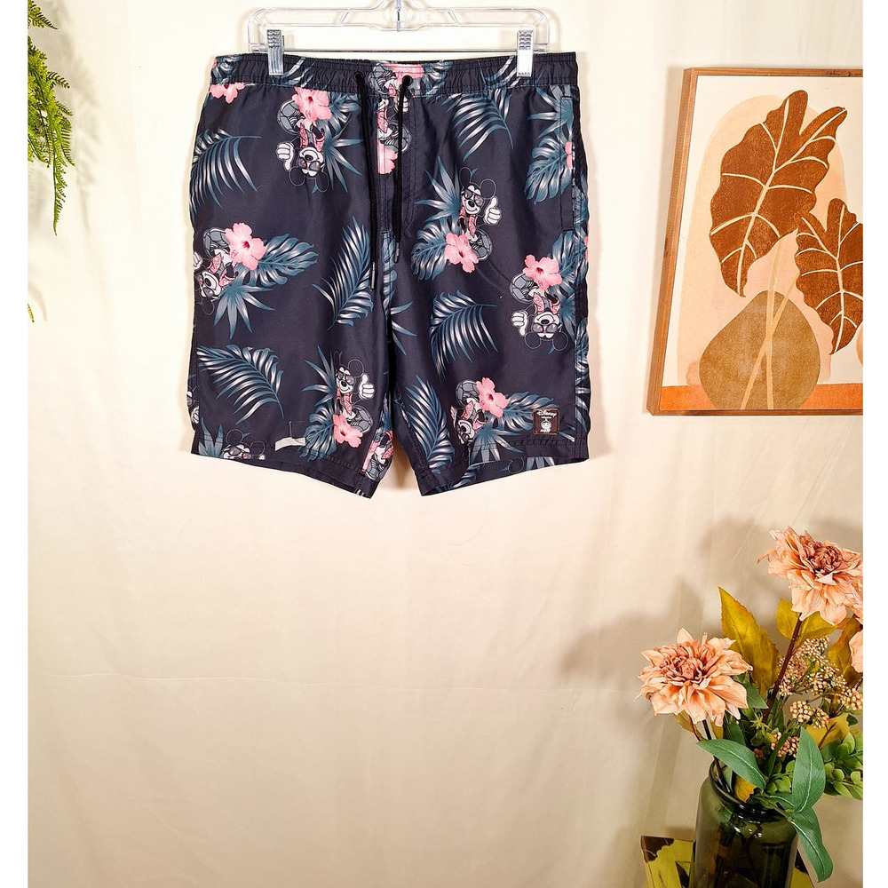 Disney Collection by Neff Men's Micky Floral Shorts Large